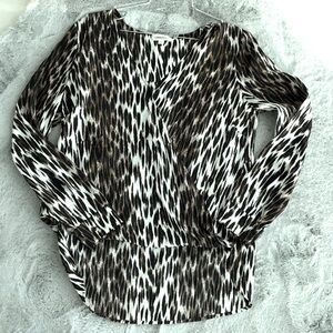L’AGENCE Silk Animal Print Blouse